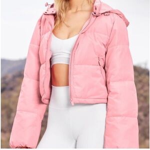 Alo Yoga Introspective Quilted Puffer NWOT XS Pink